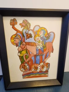 Sacra Famiglia "Un Pellegrino" 9x10,5 Stampa Cornice Stampa artistica stilizzata colorata - Foto 1 di 4