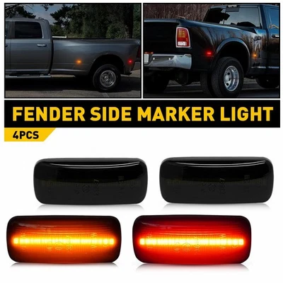 Para 10-18 Dodge RAM 2500HD 3500HD Camión 4x LED Doble Guardabarros Luces Marcadoras Laterales Foto 1 de 4