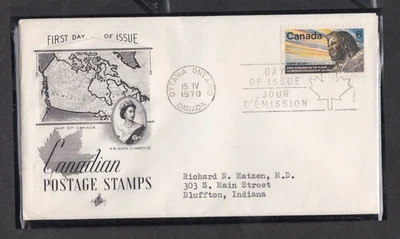 CANADA 1970 FDC 300th BIRTHDAY OF HENRY KELSEY EXPLORER + LETTER + CACHET - Image 1 of 2