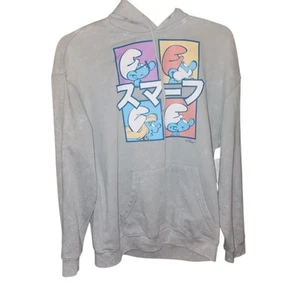 The Smurfs Silver Mineral Wash M (38-40) Pullover Hoodie - Picture 1 of 6