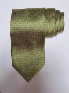 DANIEL DE FASSON STUDIO Men's Silk Necktie Designer Geometric Green EUC 4” x 57” - Picture 1 of 10