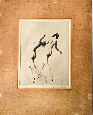 Gravura em ponto seco Warren B Davis - Assinada - Imagem 1 de 4