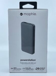 Mophie Powerstation 8000 mAh Dual USB-A/USB-C Port Power Bank (Gray)