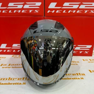 CASCO LS2 AIRFLOW II OF616 - GRIGIO NARDO LUCIDO CON VISIERA LUNGA SILVER - Imagen 1 de 6