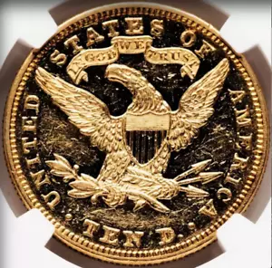 1896 NGC PR58 CAC + CMQ Flashy PROOF CAC Pop ONE! $10 Gold Liberty Eagle - Picture 1 of 8