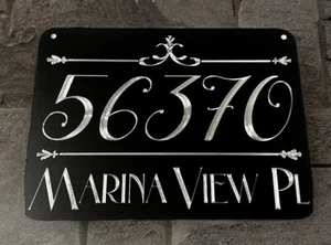 Engraved Personalized Custom House Home Number Street Address Metal Sign 12x9 - Picture 1 of 15