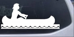 American Indian In Canoe Car or Truck Window Laptop Decal Sticker 10X4.5 - Picture 1 of 33