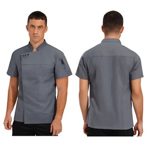 Unisex Men Women Tops Shop Jacket Restaurant Coat Canteen Chef Professionals - Picture 1 of 43
