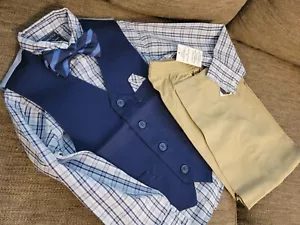 Nautica 3T Toddler Boy's 4-Piece Easter Dress-Up Outfit Vest Tie Shirt & Pants - Picture 1 of 4