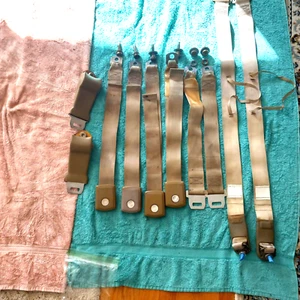 1968-70 Mustang, Cougar Torino Ford Car, Mercury Seat Belts Parchment NICE Set - Picture 1 of 22