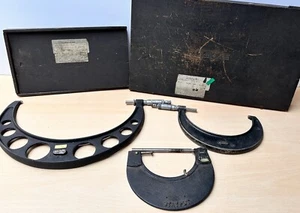 VINTAGE MOORE & WRIGHT OF SHEFFIELD Job Lot No. 970-1 5” - 11” MICROMETER BOXED - Picture 1 of 24
