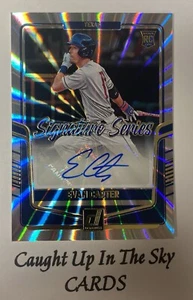 2024 Donruss Evan Carter Blue Sunburst Signature Series Auto Megabox Only - Picture 1 of 2