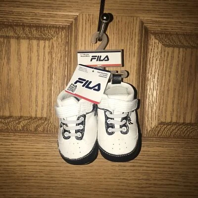 Infant Fila Shoes 0-6 Months White Blue - Image 1 of 4