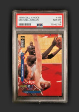 1995-96 Collector's Choice NBA Fun Facts 169 Michael Jordan PSA 8 Chicago Bulls