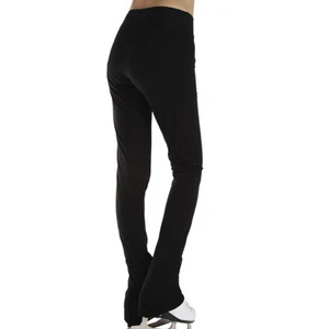 Girls Ice Figure Skating Long Pants Warm Leggings Black Compression Tights - Picture 1 of 28