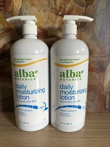 Loción corporal hidratante diaria Alba Botanica 32 OZ con manteca de karité - Paquete de 2 - Imagen 1 de 2