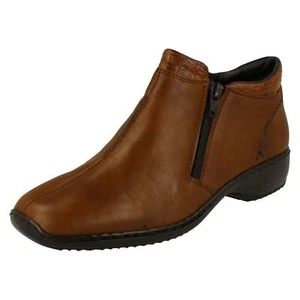 Botas De Tobillo Casual De Cuero Calentitas Con Doble Cierre Rieker 'L3882' - Imagen 1 de 31