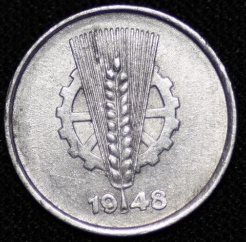 GERMANY - DEMOCRATIC REPUBLIC ~ 1948 A ~ Pfennig ~ World Coin ☘️ W-#838 ☘️ Cover