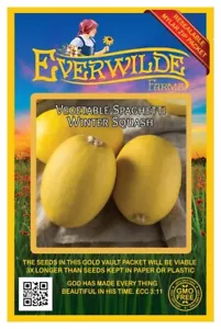 1 Oz Vegetable Spaghetti Winter Squash Seeds - Everwilde Farms Mylar Seed Packet - Picture 1 of 3