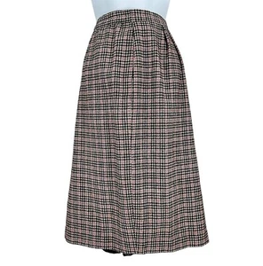 Vtg Leslie Fay Pencil Skirt Black Plaid High Waist Wool Blend Lined Petite Sz 16 - Picture 1 of 10