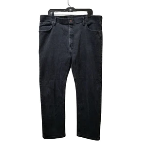 Wrangler Jeans Men’s 40x29 Black Straight Leg Elastic Waist Stretch Denim - Picture 1 of 4