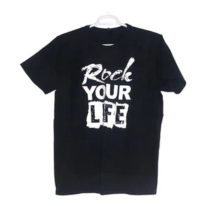 Hanes T-Shirt, schwarz - Rock Your Life - 100% Baumwolle - Bild 1 von 7