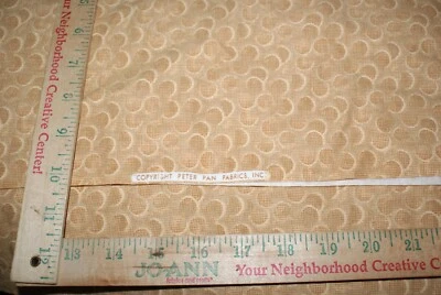 Golden Brown Geometric Design Peter Pan Cotton Craft Sewing Fabric 29 x 44 W - Image 1 of 2