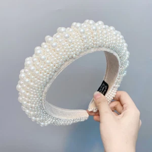 Baroque Full Pearl Handmade Wedding Headdress Luxurious Bridal Headband Jewelry - Picture 1 of 10