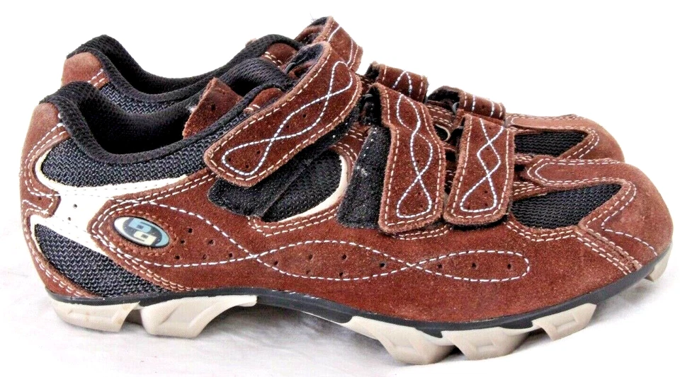 Sapato de ciclismo feminino Specialized Body Geometry marrom 3 alças mountain bike MTB 7 - Imagem 1 de 4