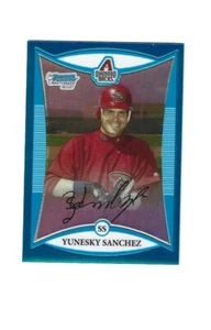 Bowman Chrome Prospects Blue Refractors 2008 #BCP158 Yunesky Sanchez/150 DBACKS - Imagen 1 de 2