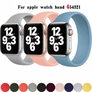 Solo Loop Silicone Strap Band For Apple Watch iWatch Ultra 9 8 7 6 5 SE 38-49mm - Picture 1 of 37
