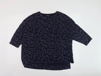 Blusa básica de poliamida con estampado animal azul de Marks and Spencer para mujer talla 16 redonda  Foto 1 de 4