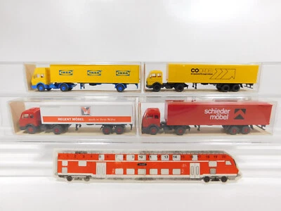 4x wiking H0 1:87 Autoarticolato Mercedes: 542+544 Ikea + 545, Mint + Box # - Immagine 1 di 4