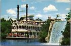 Vintage 1950er Jahre DISNEYLAND Anaheim Postkarte Mark Twain Flussboot Frontierland #C-3