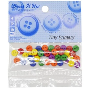 Dress It Up Embellishments-Tiny Round Buttons - Primary - 6 Pack - Picture 1 of 1