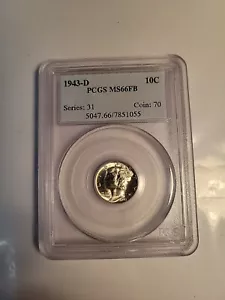 1943-D Mercury Dime Silver PCGS MS-66 FB Slabbed Graded - Picture 1 of 5