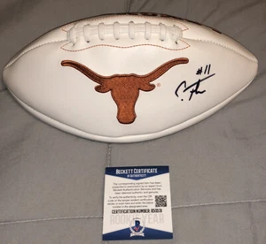 CASEY THOMPSON SIGNED TEXAS LONGHORNS LOGO FOOTBALL BECKETT BAS ROOKIE GRAPH - Picture 1 of 3