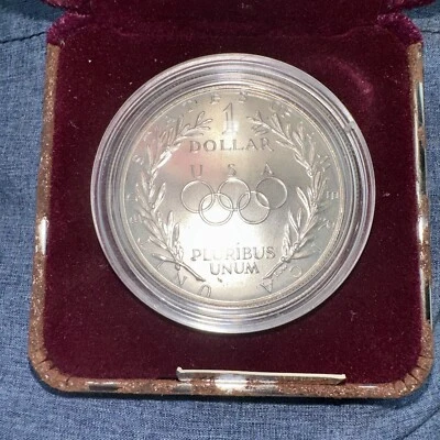 1988 S UNITED STATES US Olympics Seoul Korea Proof SILVER Dollar Coin s - Image 1 of 2