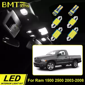 13x White LED Interior Lights Package Kit For Dodge Ram 1500 2500 2003 - 2008 - Foto 1 di 11