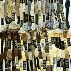 DMC Thread Floss 40+ Skeins Different Colors Neutral Earth Soft Tones - Picture 1 of 3