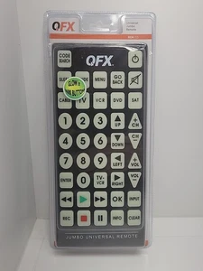 Jumbo 8-1 Control Remoto Universal Tv Video Audio QFX Rem-115 CAJA DAÑADA - Imagen 1 de 4