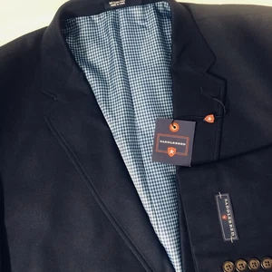 Saddlebred Men’s 50R Navy Blue Two Button Blazer Sports Coat 100% Cotton New! - Picture 1 of 8