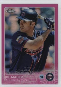 2015 Topps Chrome Pink Refractor Joe Mauer #4 HOF - Picture 1 of 4