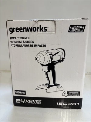 New Greenworks ISG301 Cordless Impact Driver 1/4" 24v Tool Only.READ.NB  5061 - Image 1 of 4