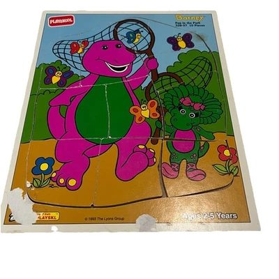 Playskool Barney Fun In The Park 10Piece Puzzle 1993 Barney Puzzle Vintage - Image 1 of 3
