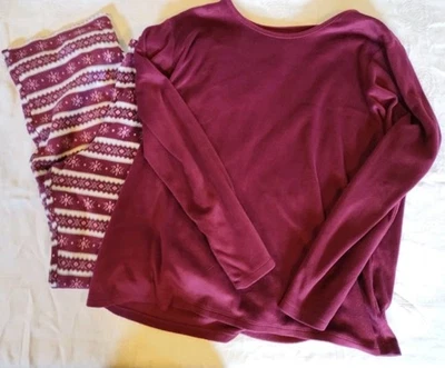 Juego de pijama Croft & Barrow para mujer de 2 piezas talla grande de piel sintética suave Foto 1 de 4