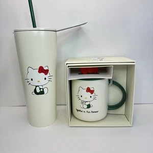 Starbucks Limited Hello Kitty Keramik Becher und Cold Edelstahl Tumbler 26oz - Bild 1 von 14