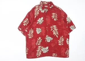 Moda Campia Men's Red Floral XL Short Sleeve Shirt - Picture 1 of 12