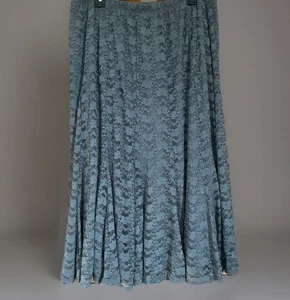 Coldwater Creek Smoky Grey Floral Lace Maxi Skirt Size 2X Goth Fairy Witchy - Picture 1 of 9