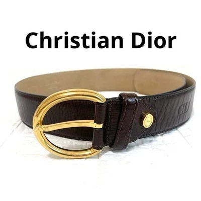 Dior Authentic belt in dark brown,Gold  Color CD logo For Women Ladies - Image 1 of 4